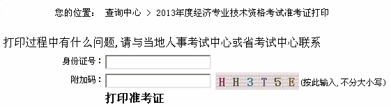 2013年江苏经济师考试准考证打印入口