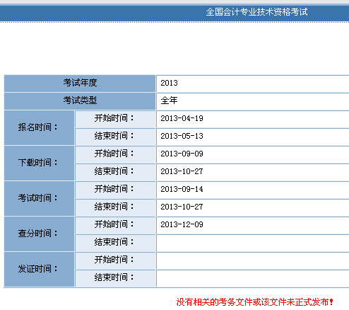 上海市2013年高级会计师考试成绩查询时间12