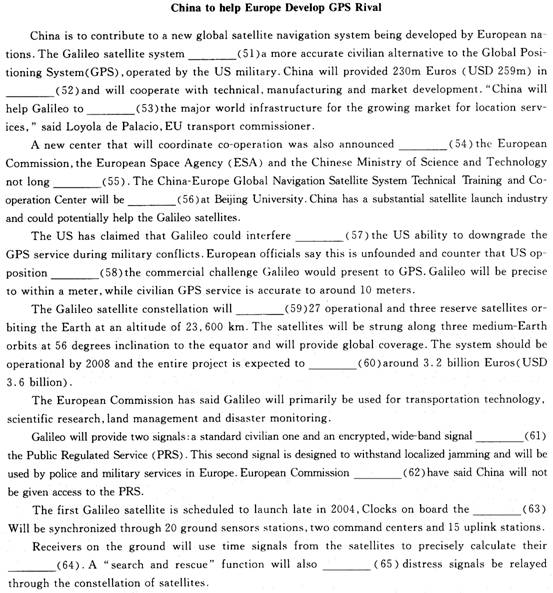 完形填空:2013年职称英语(理工类B级)模拟试题