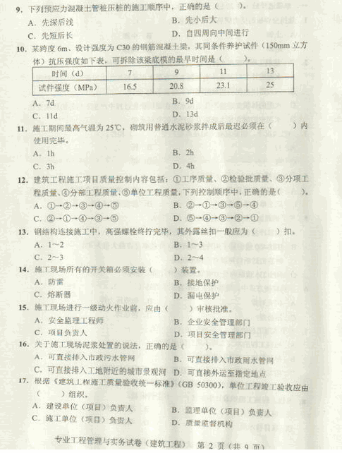 2013年二级建造师考试建筑工程真题(图片版)