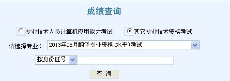天津2013年上半年翻译资格考试成绩查询入口