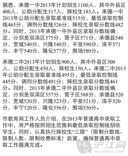 2013河北承德中考录取分数线公布 _ 中考 _ 23