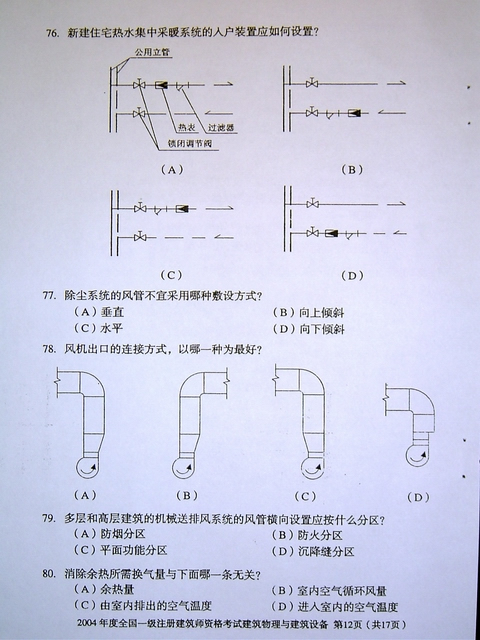 2004年一级注册建筑师考试真题及答案-《建筑