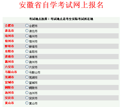 2015年4月安徽自学考试网上报名入口,网上报