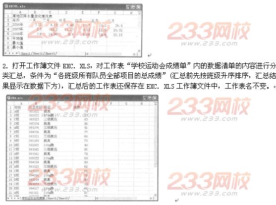 Excel操作题:2014年计算机一级考试MSOffice全