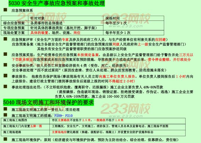 2015年二建《施工管理》考点狂背：职业健康安全与环境管理