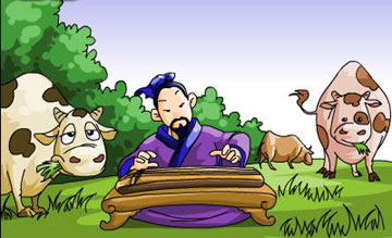 小学一年级英汉双译成语故事:对牛弹琴-小学教