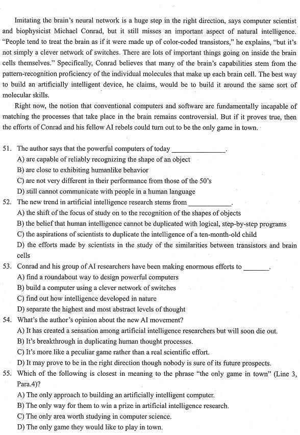 四川2015年1月自考《高级英语》真题-自考-23