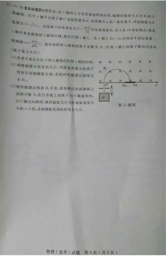 2017年浙江新高考选考科目考试物理试题 233