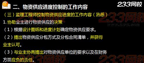 233网校2015年监理《进度控制》真题命中知识点