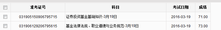 2016年3月基金从业资格考试成绩查询入口已开通