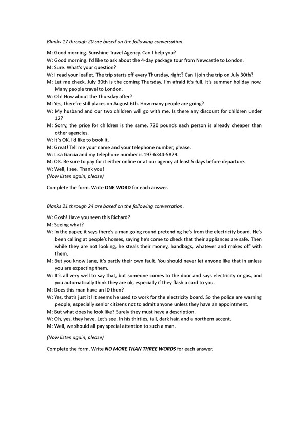 听力原文3:上海2016年高考崇明区二模英语试