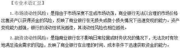 银行从业资格考试《风险管理》第六章专业术语速记