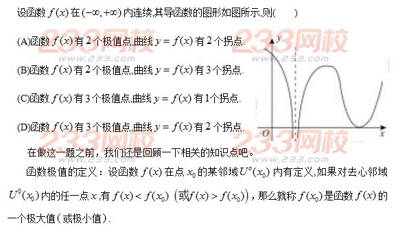 2017考研数学二之极值点和拐点的判断-考研-2