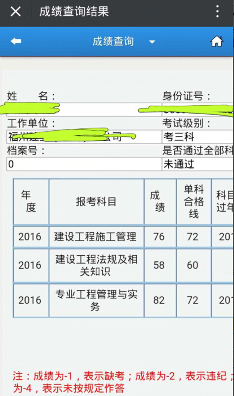 2016年福建二级建造师成绩查询时间