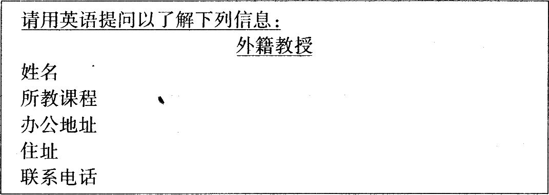 全国英语等级考试二级口试真题卷(相互问答C