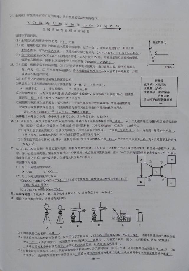 2016年广西贺州中考化学试题 _ 中考 _ 233网