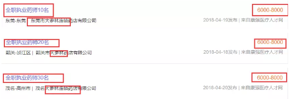 执业药师薪资 执业药师薪资