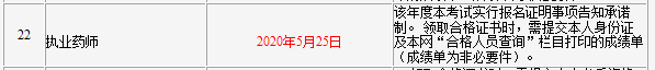 2019年吉林省直执业药师合格证书领取5月25日起