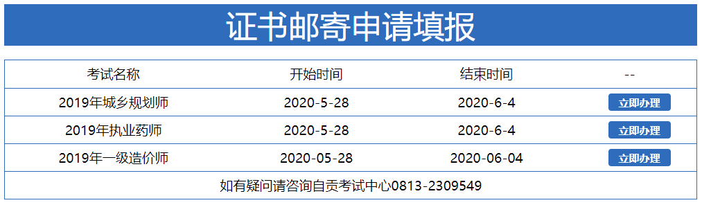 四川自贡2019年执业药师证书领取邮寄办理5月28日至6月4日