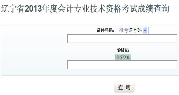 辽宁2013年初级会计职称无纸化考试成绩查询入口