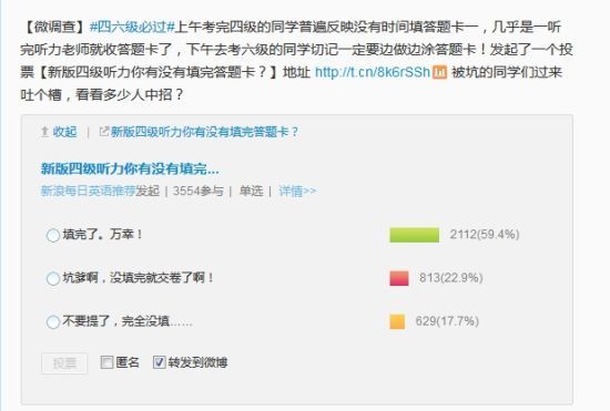 考生不适应英语四六级听力新流程 近两成交白卷