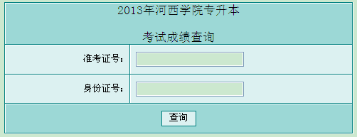 2013年河西学院专升本考试成绩查询入口