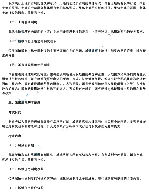 2013年初级经济师《房地产专业》考试大纲