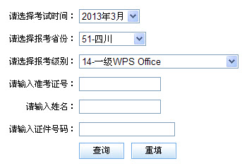 四川2013年3月全国计算机等级考试成绩查询时
