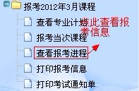 教师资格考试报考后点击查看报考进程查看报考信息