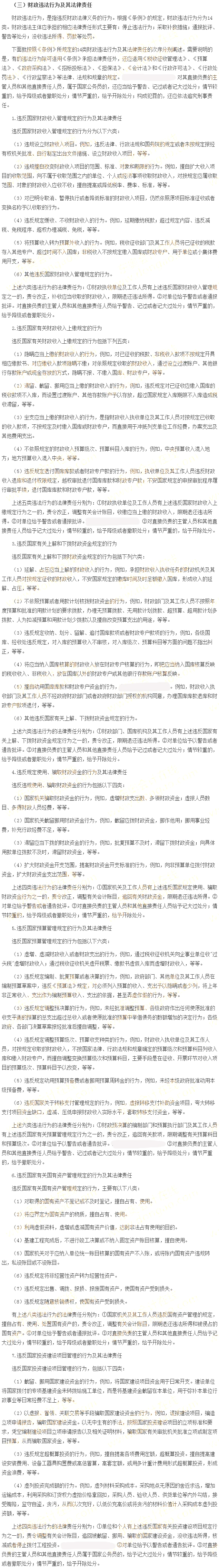 财政违法行为处罚法律制度