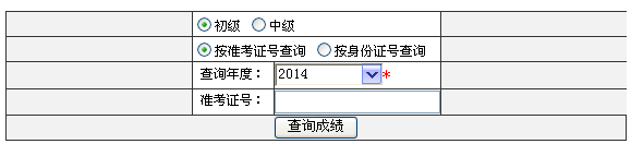 新疆2014年初级会计职称成绩查询