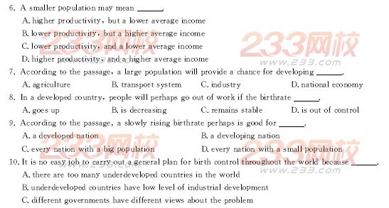 2006年11月北京成人英语试题及答案A卷