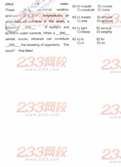 天津2009年成人学位英语考试真题(A卷)及答案