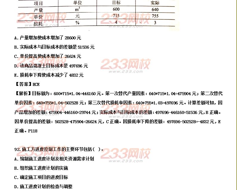 233网校首发2014年二级建造师施工管理真题及答案