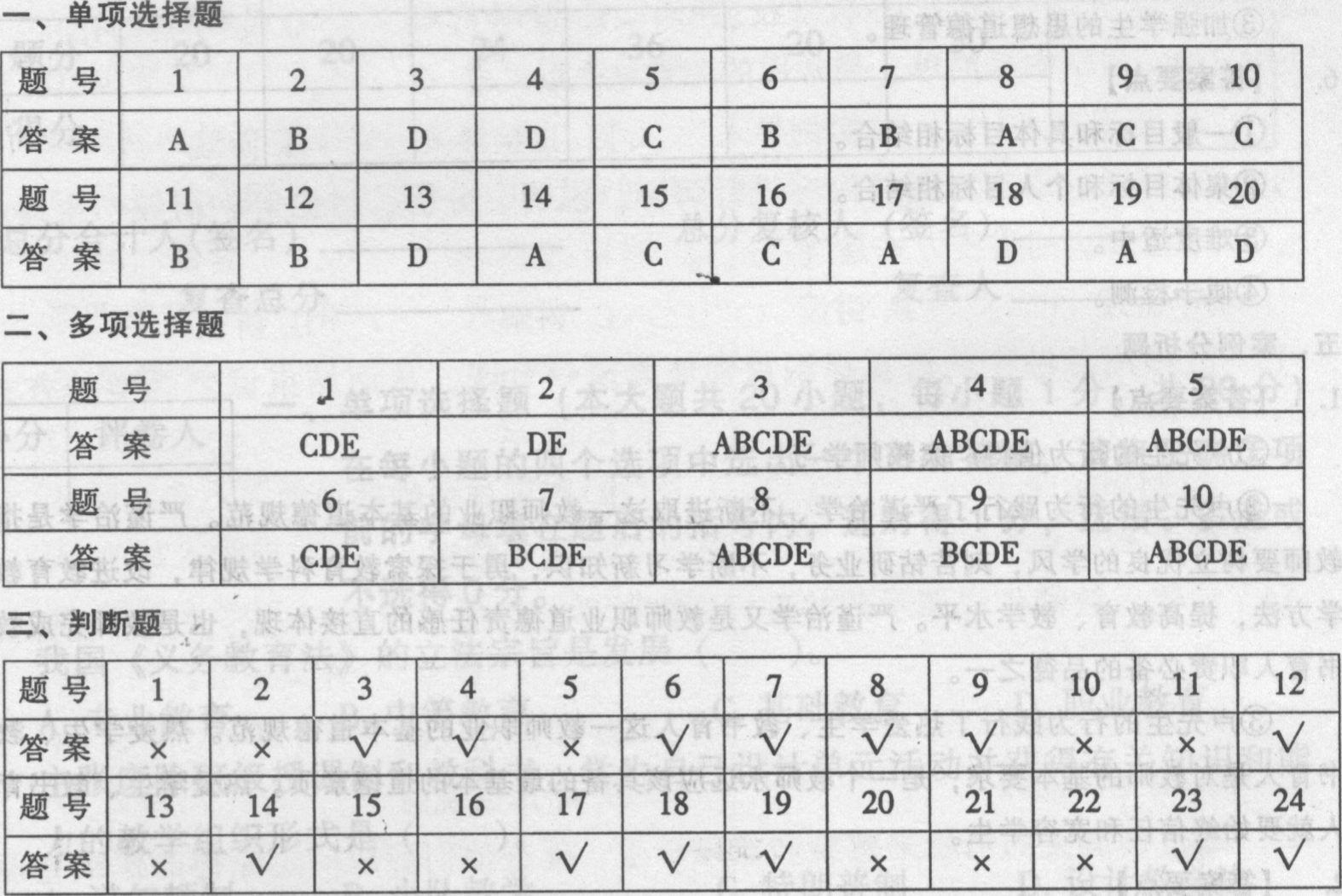 河南2008年小学教师教师资格教育理论考试试卷(A)