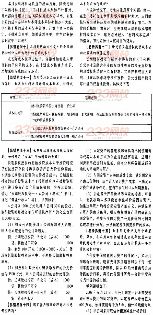 2014年初级会计实务第一章易错易混点