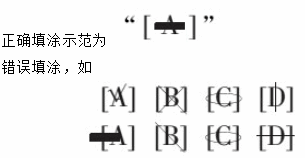 2014年云南省各类成人高等学校招生考试答题卡书写规范规定 