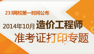 2014年造价工程师准考证打印专题