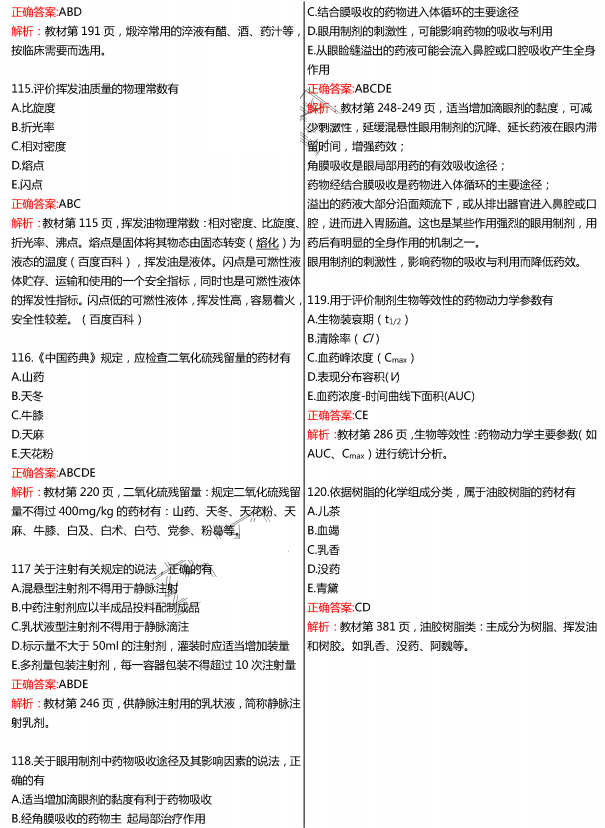 2015年执业药师《中药学专业知识一》真题及答案(图片版)