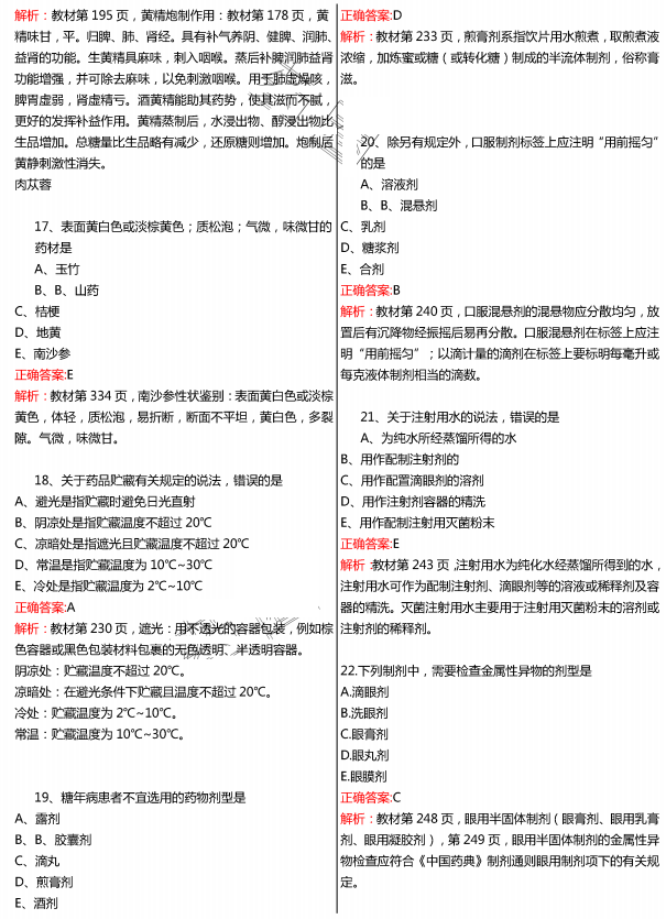 2015年执业药师《中药学专业知识一》真题及答案(图片版)