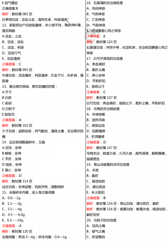 2015年执业药师《中药学专业知识二》真题及答案(图片版)