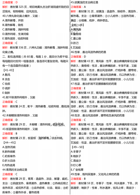 2015年执业药师《中药学专业知识二》真题及答案(图片版)