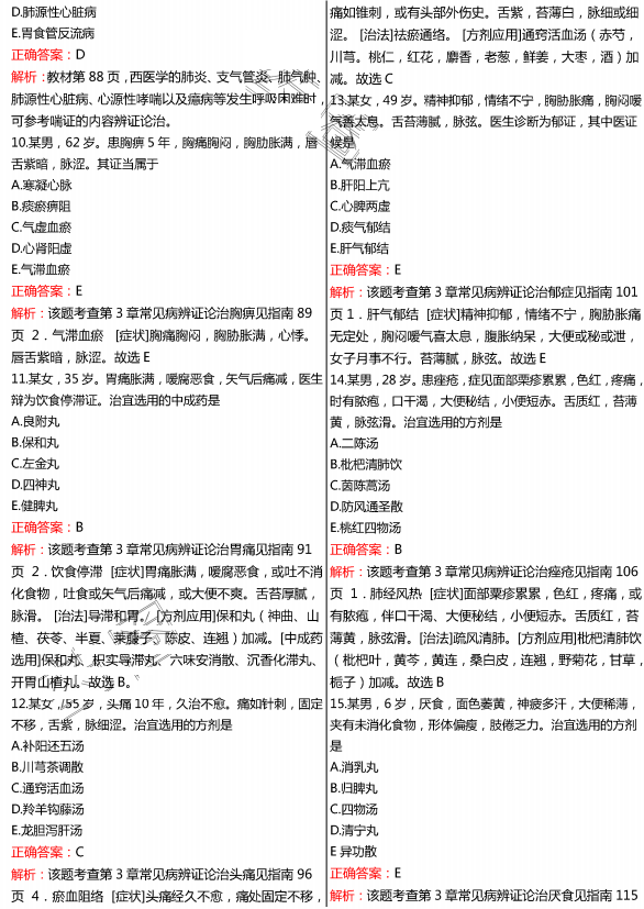 2015年执业药师《中药学综合知识与技能》真题及答案(图片版)