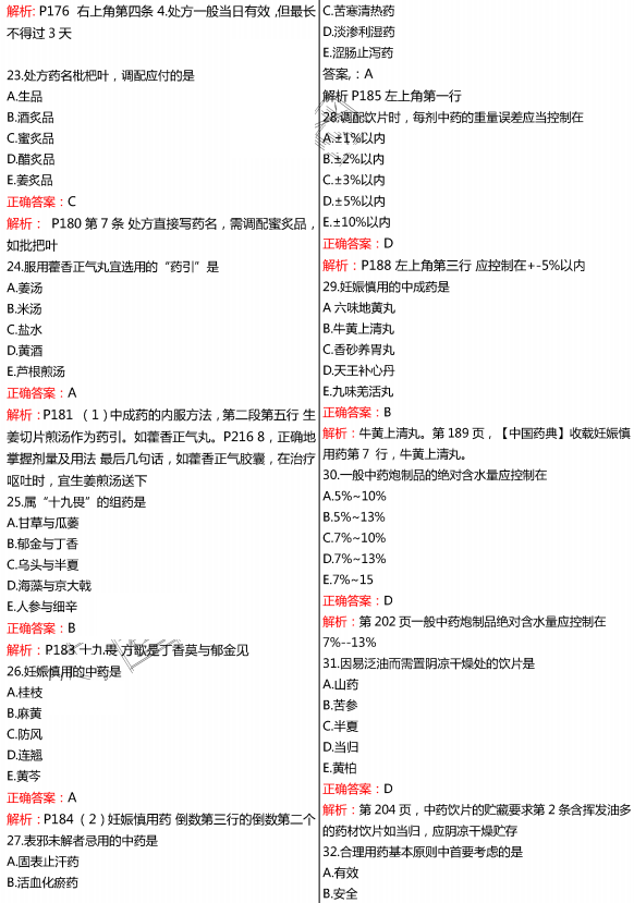 2015年执业药师《中药学综合知识与技能》真题及答案(图片版)