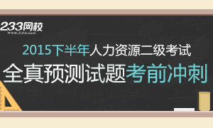 2015下半年人力资源管理师二级考试冲刺试题