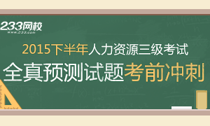 2015下半年人力资源管理师三级考试冲刺试题