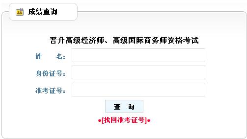 2015年黑龙江高级经济师成绩查询入口