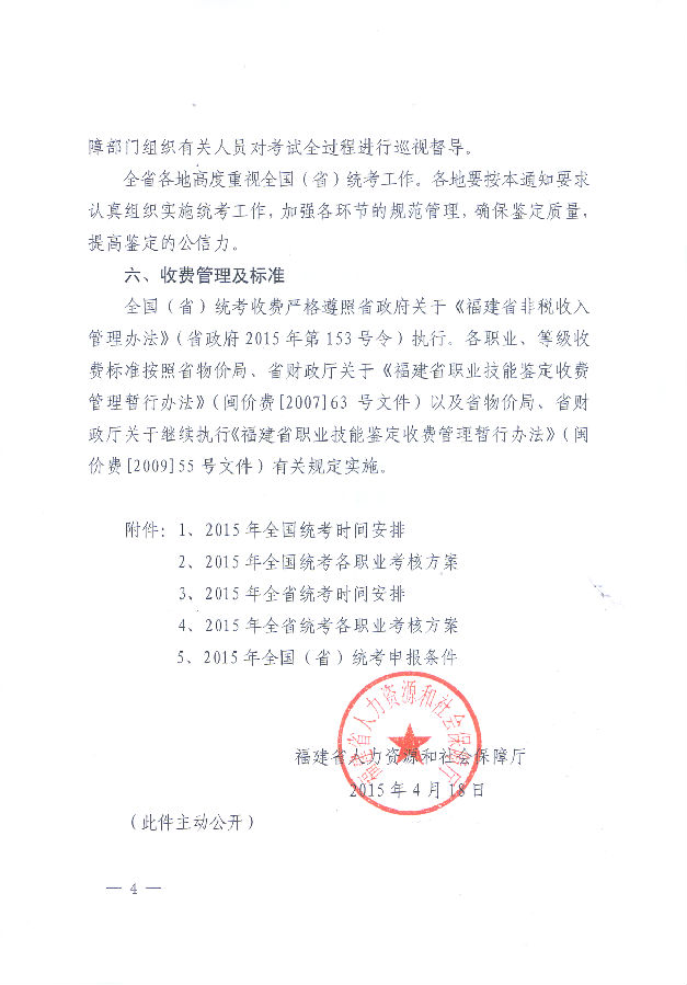 福建省2015年人力资源管理师公告