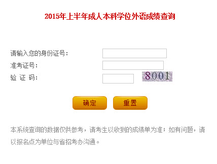 015年上半年辽宁成人学士学位英语成绩查询入